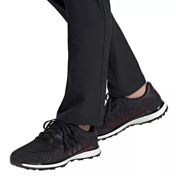 Adidas Men's Tour360 XT Spikeless TEX Golf Shoes- Black Scarlet - Picture 1 of 16
